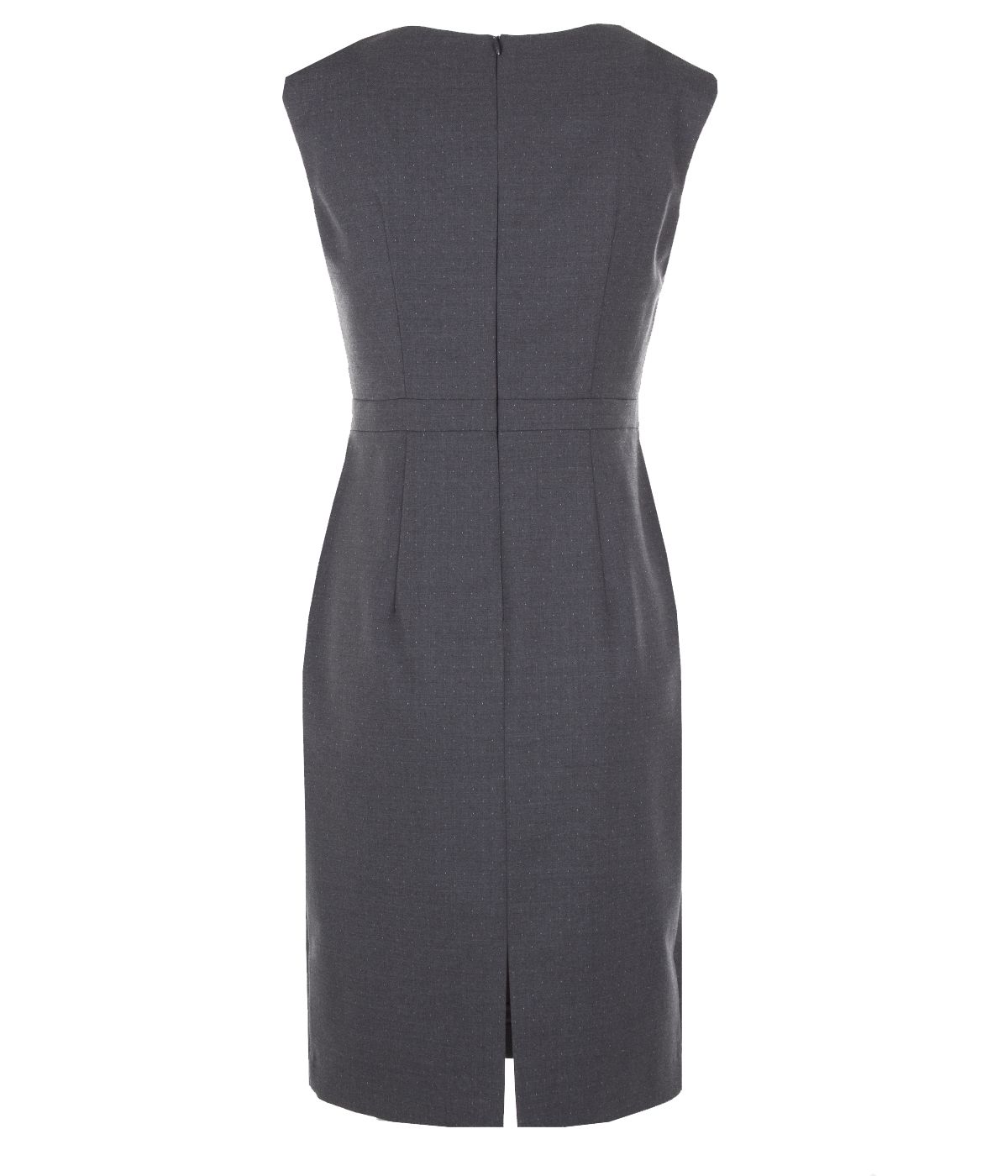 Fitted sleeveless V-neck dress with wool 1